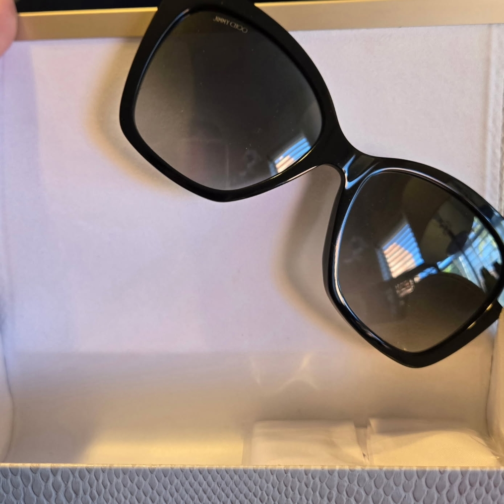 Jimmy Choo Black Oversized Sunglasses